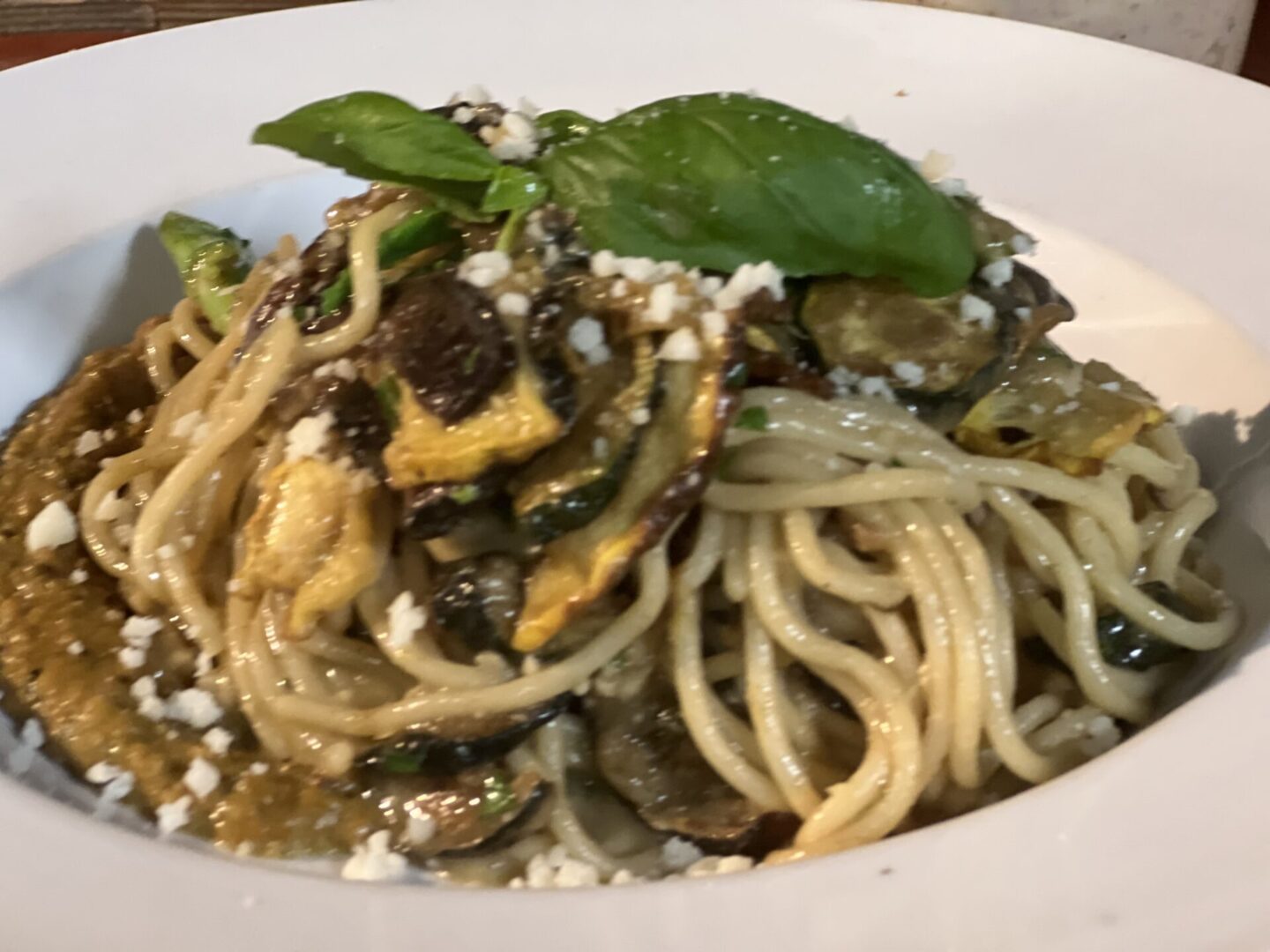 Spaghetti alla Nerano. Zucchini and Pasta